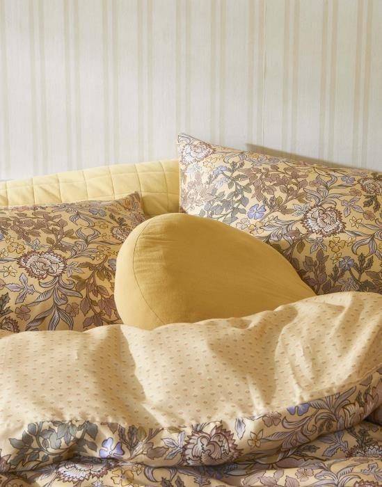 ESSENZA Baumwollsatin Bettwäsche Ophelia Sahara Sun 155 x 220 cm + 80 x 80 cm