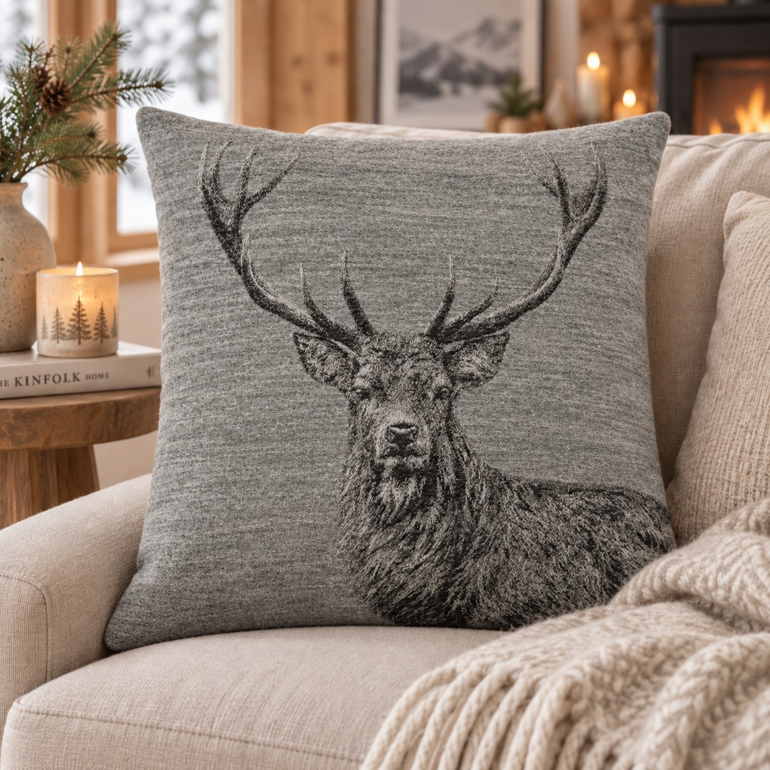 Sander Kissenhülle Big Buck Grau 60 x 60 cm