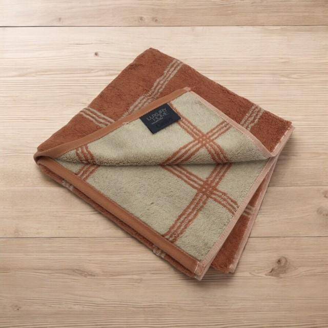 Cawö Frottiertuchserie Two-Tone Grafik 604 Kupfer Duschtuch 80 x 150 cm