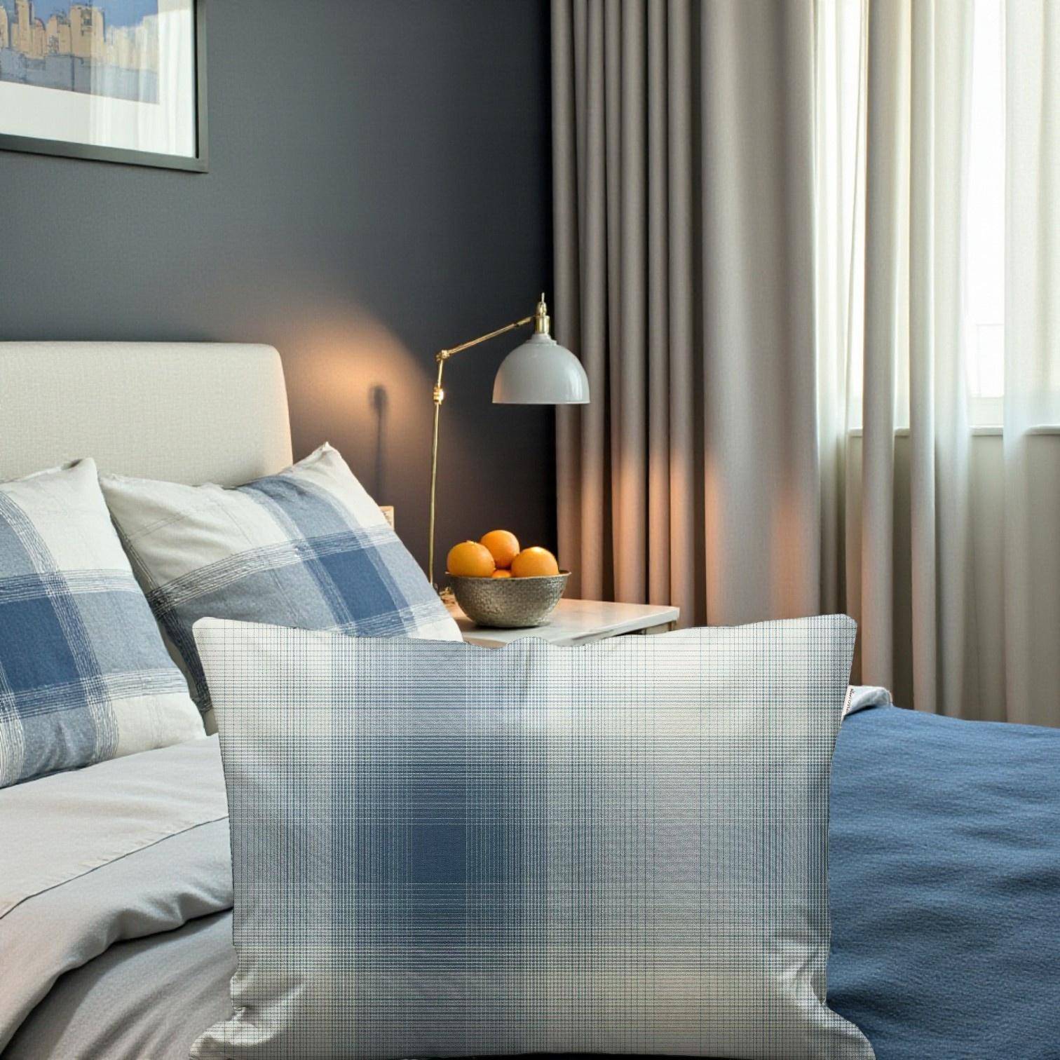 Marc O'Polo Kissenhülle zur Flanell Bettwäsche Phia Stormy Blue 40 x 80 cm