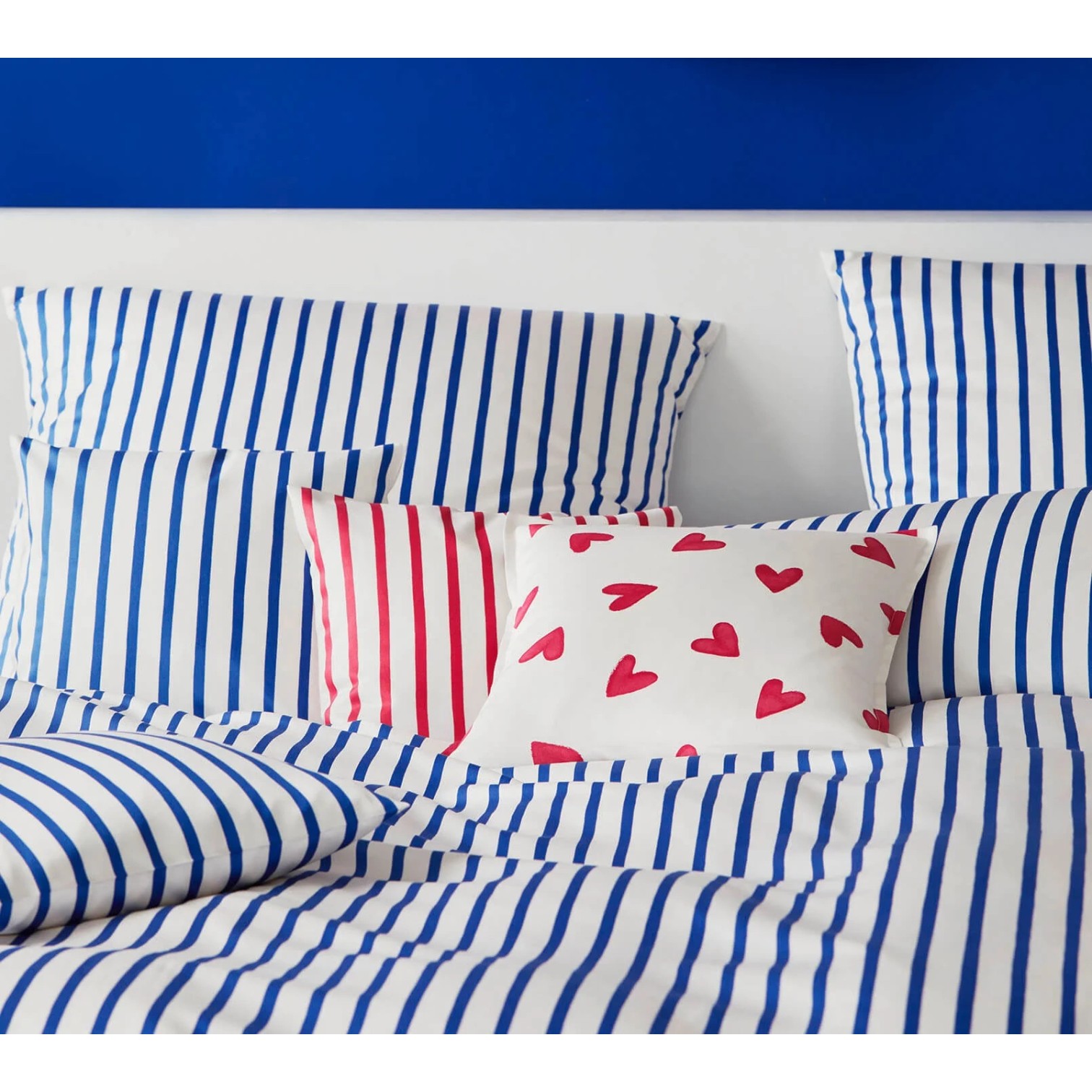 Elegante Comfort Satin Bettwäsche Double Blau 135 x 200 cm