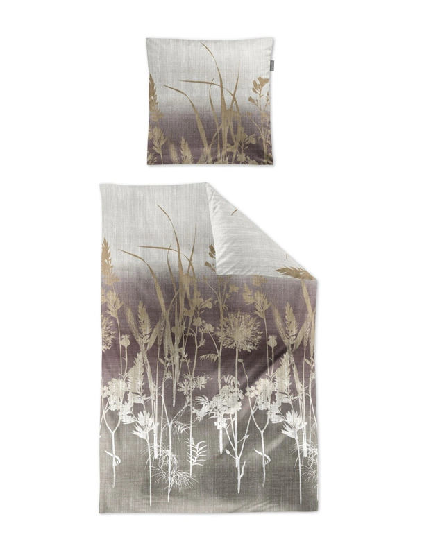 Irisette Mako-Satin Bettwäsche Wiesenschön Beere 155 x 220 cm 
