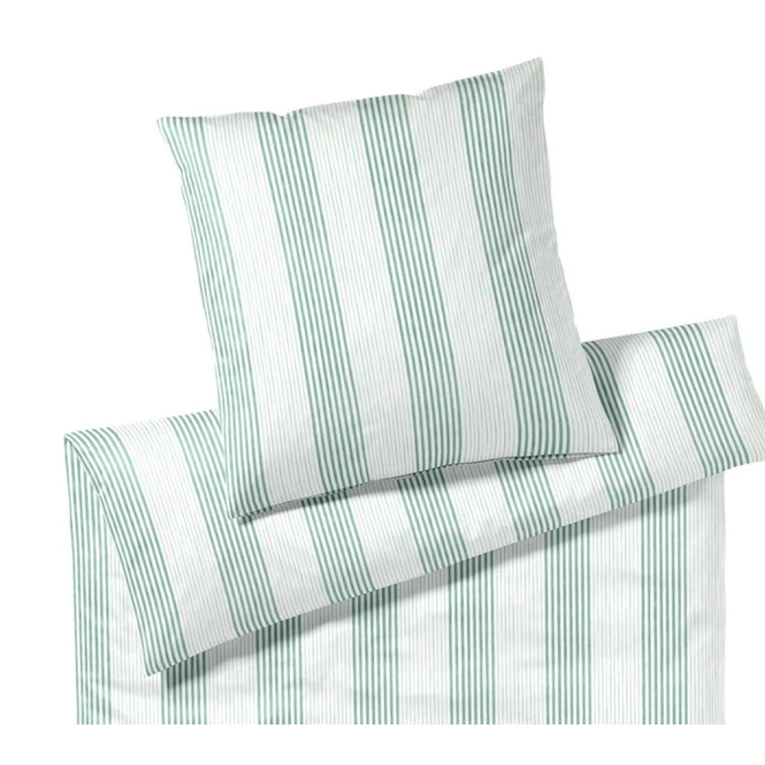 Elegante Comfort Satin Bettwäsche Capri Jade Grün 155 x 220 cm
