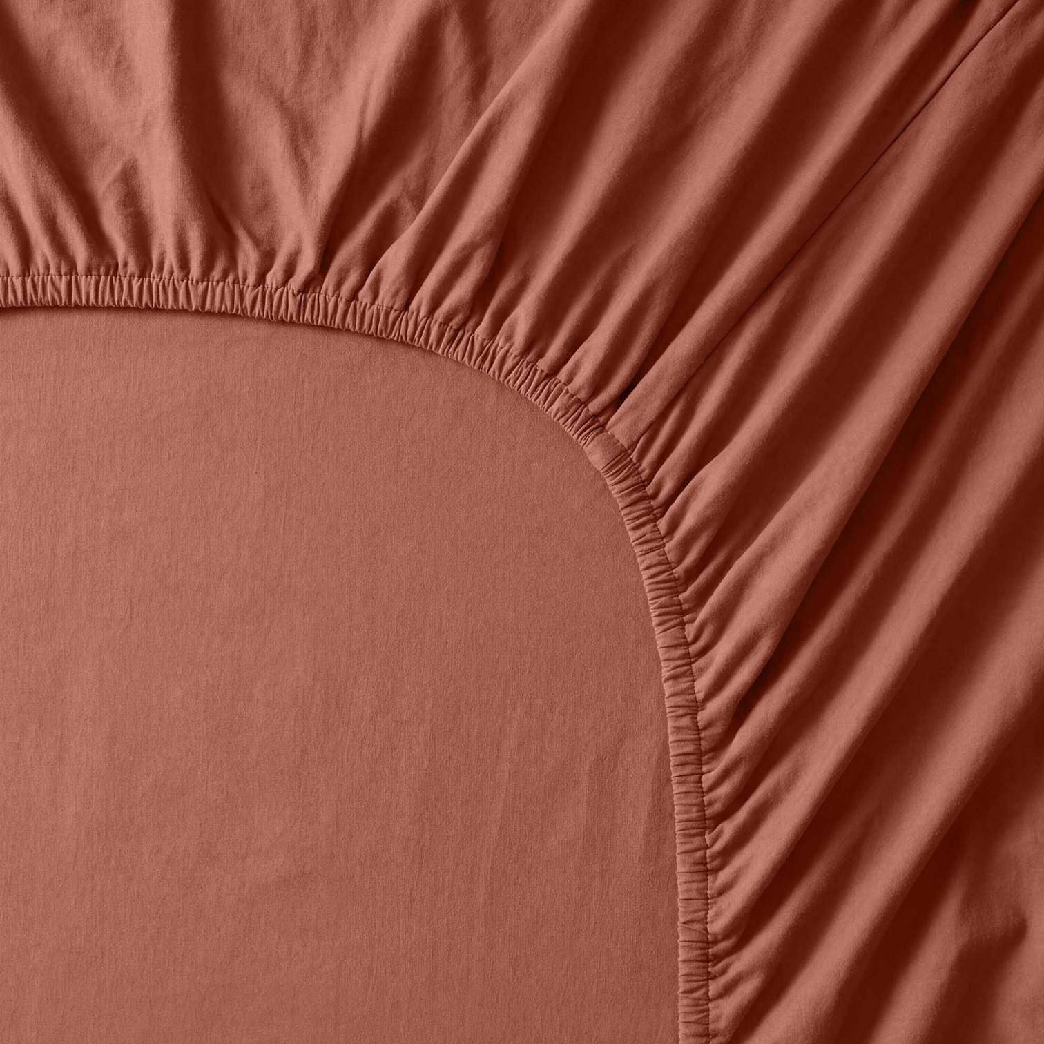 ESSENZA Fine Organic Jersey Spannbetttuch Terracotta 140-160 x 200-220 cm