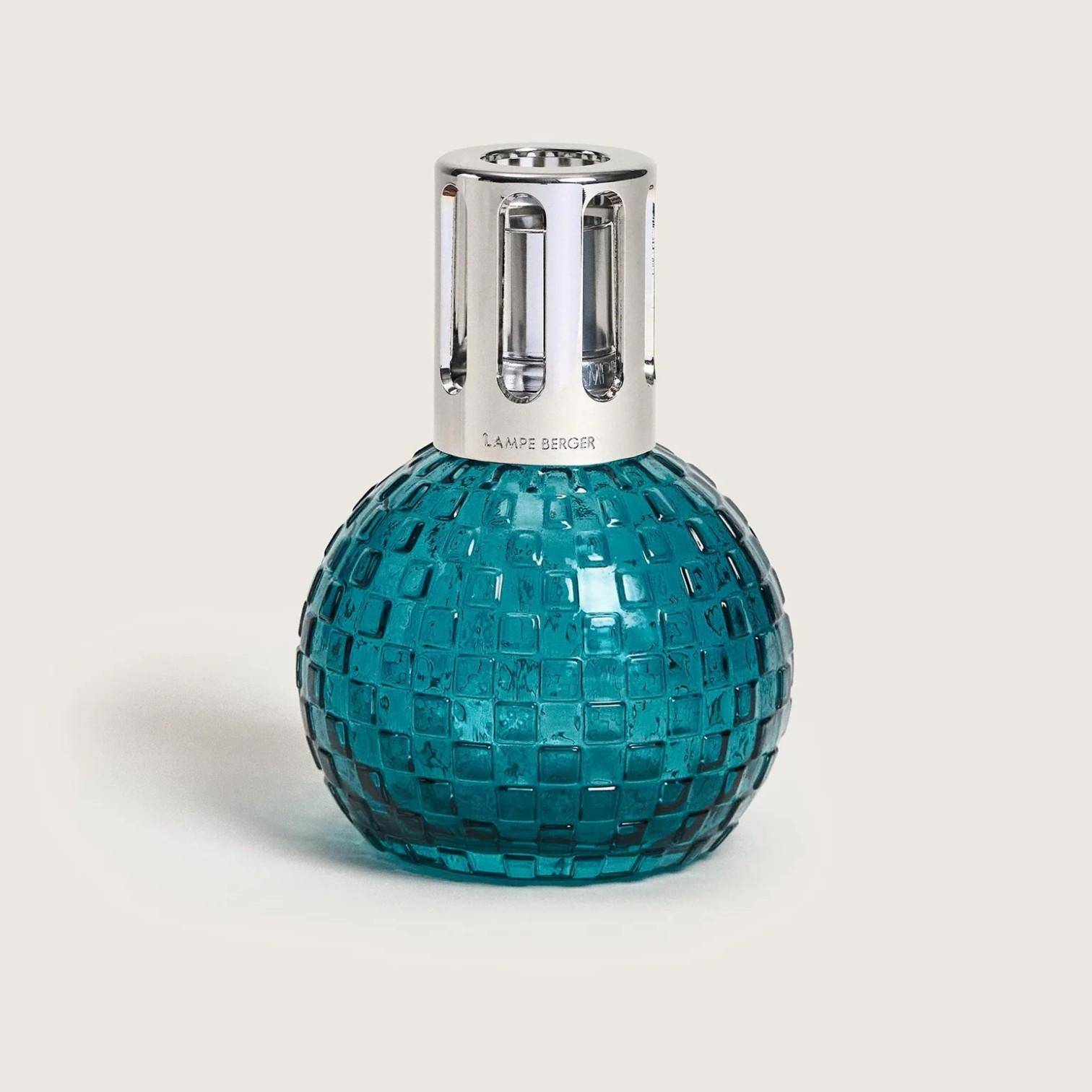 Lampe Berger Disco Grün Duftlampe mit Schachbrett Muster Glas