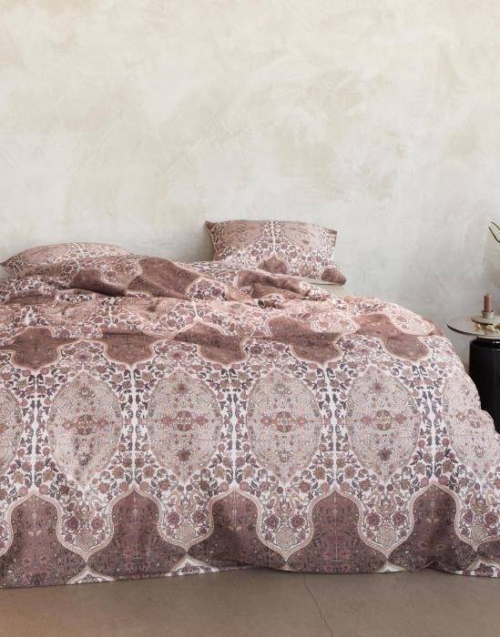 Essenza Baumwollsatin Bettwäsche Giulia Taubengrau 135 x 200 cm + 80 x 80 cm
