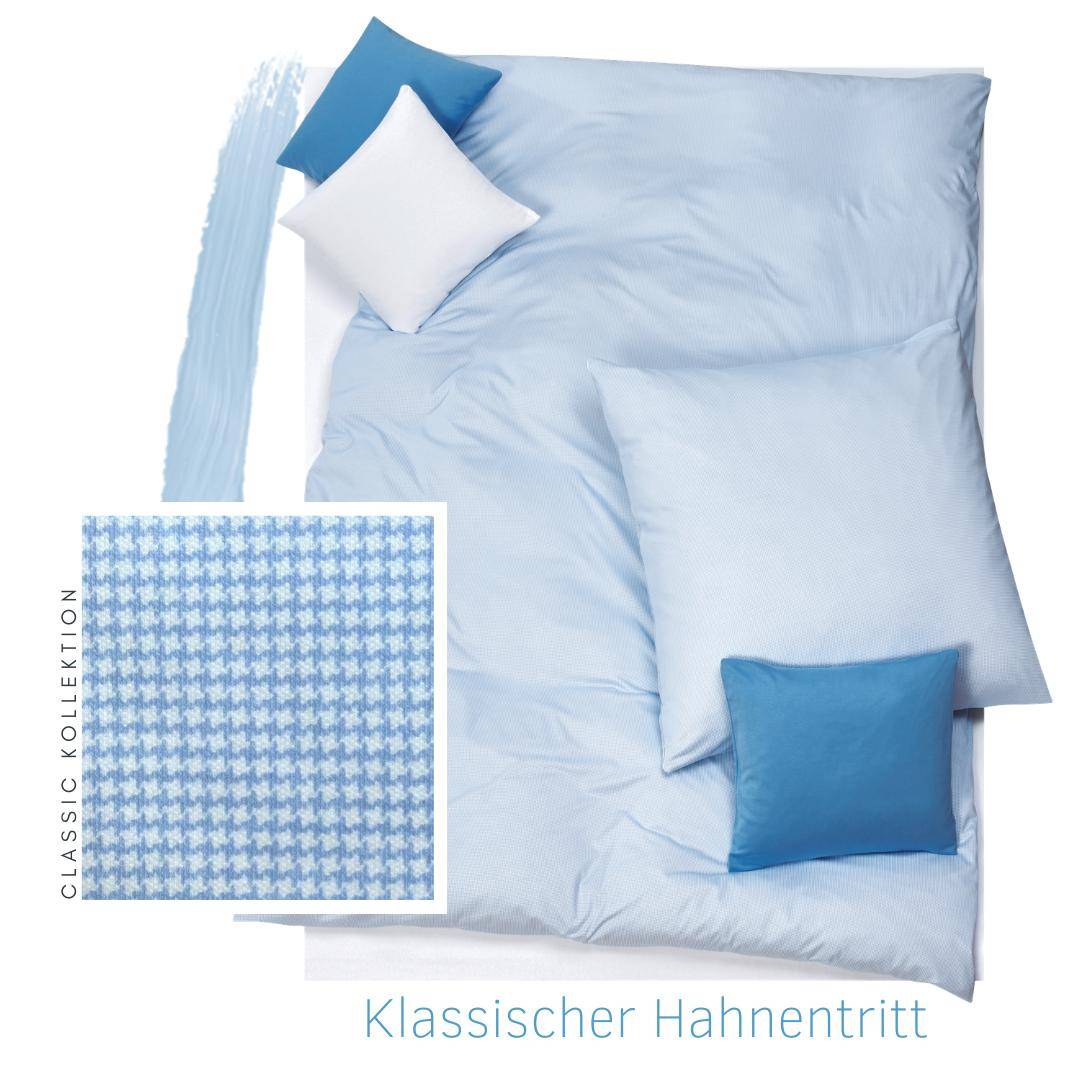 Doris Meyer Jersey Bettwäsche Hahnentritt Fb.Bleu 135 x 200 cm