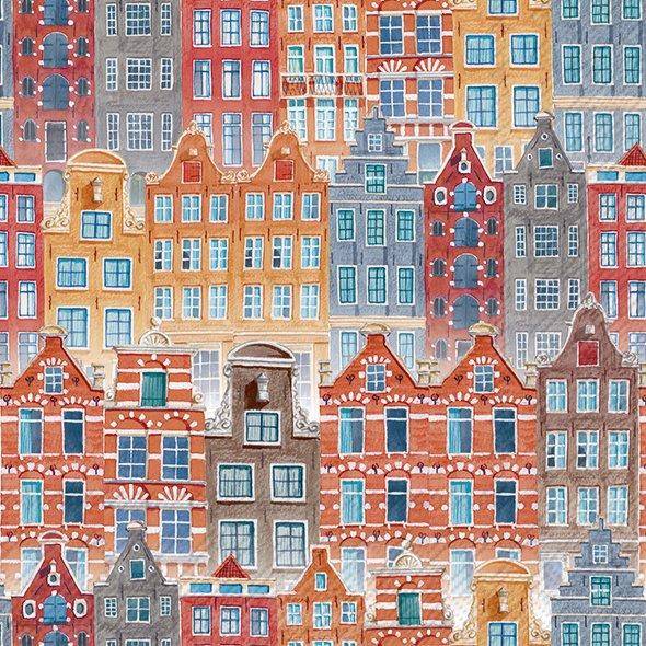 ihr Lunch Servietten Amsterdam Houses 33 x 33 cm