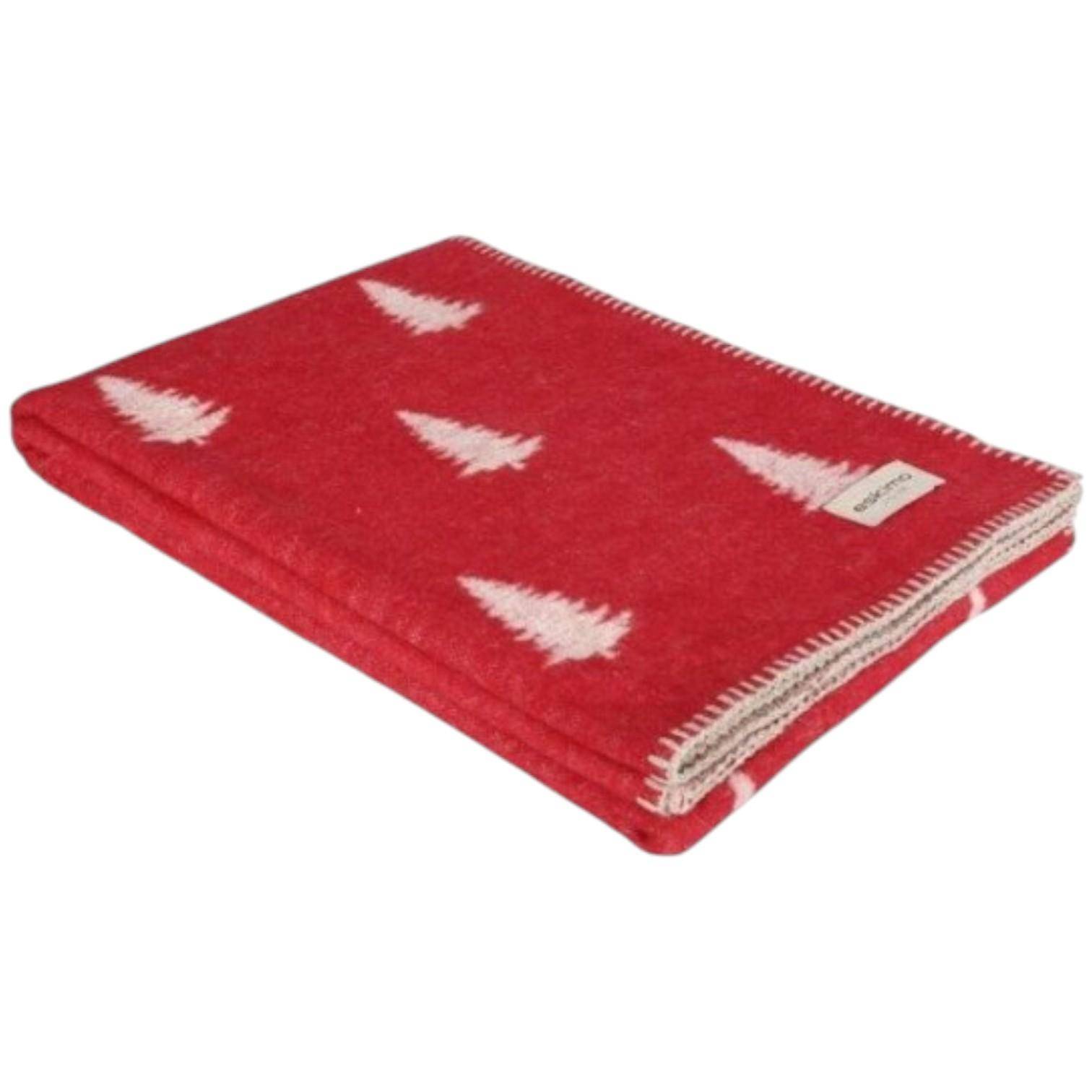 Eskimo Decke Pina – Kuschelige Wolldecke mit Tannenbaum-Motiv