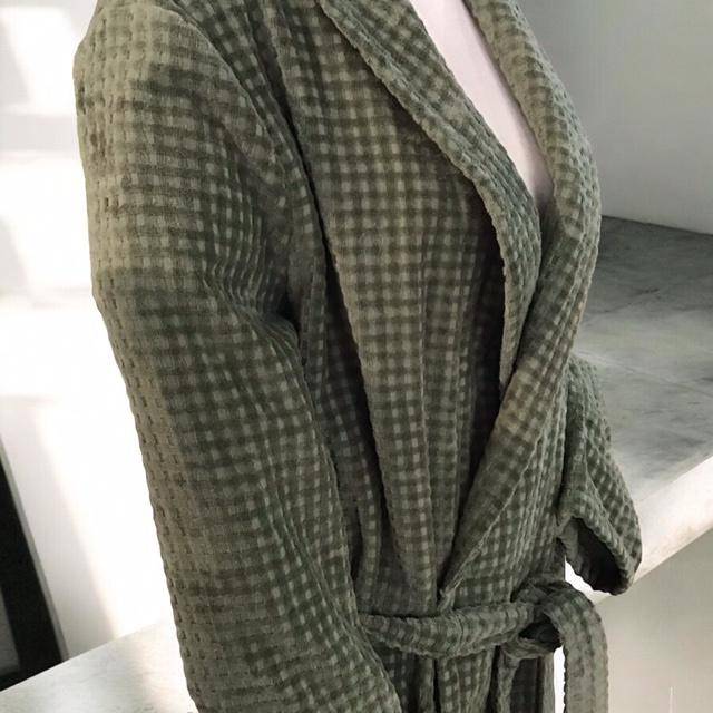 Cawö Herren Bademantel Kimono 6508 Farbe Grün Größe 48