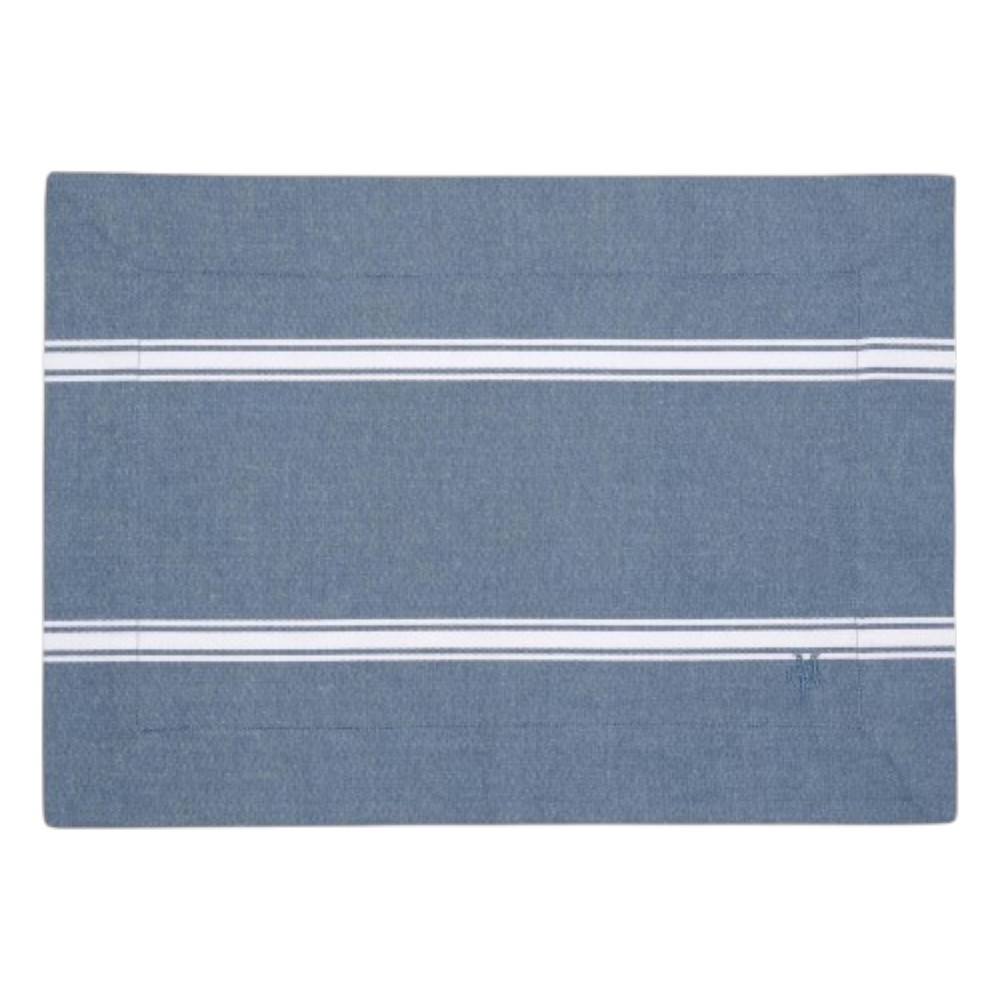 Marc O'Polo Lovon Tischset Smoke Blue aus Baumwolle mit zeitlosem Streifendesign in Blau und Weiß