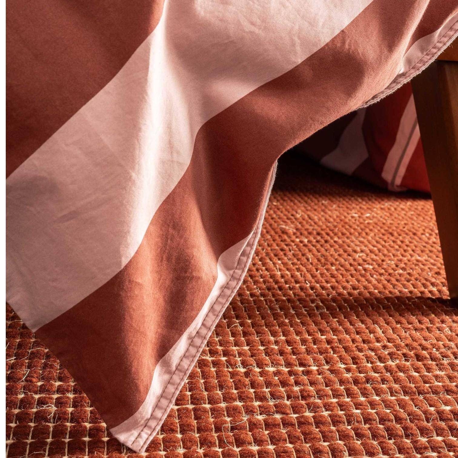 ESSENZA Baumwollsatin Bettwäsche Minte Stripe Terracotta - Blush Pink 155 x 220 cm + 80 x 80 cm