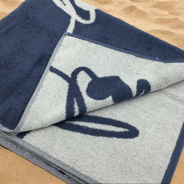 Cawö Frottiertuchserie Campus Love Love Love 835 nachtblau Strandtuch 70 x 180 cm