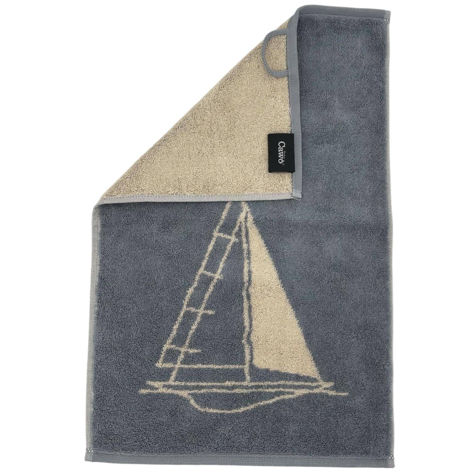Cawö Frottiertuchserie Postcard Towels Edition 100 Sailing boat Gästetuch in Blau 30 x 50 cm