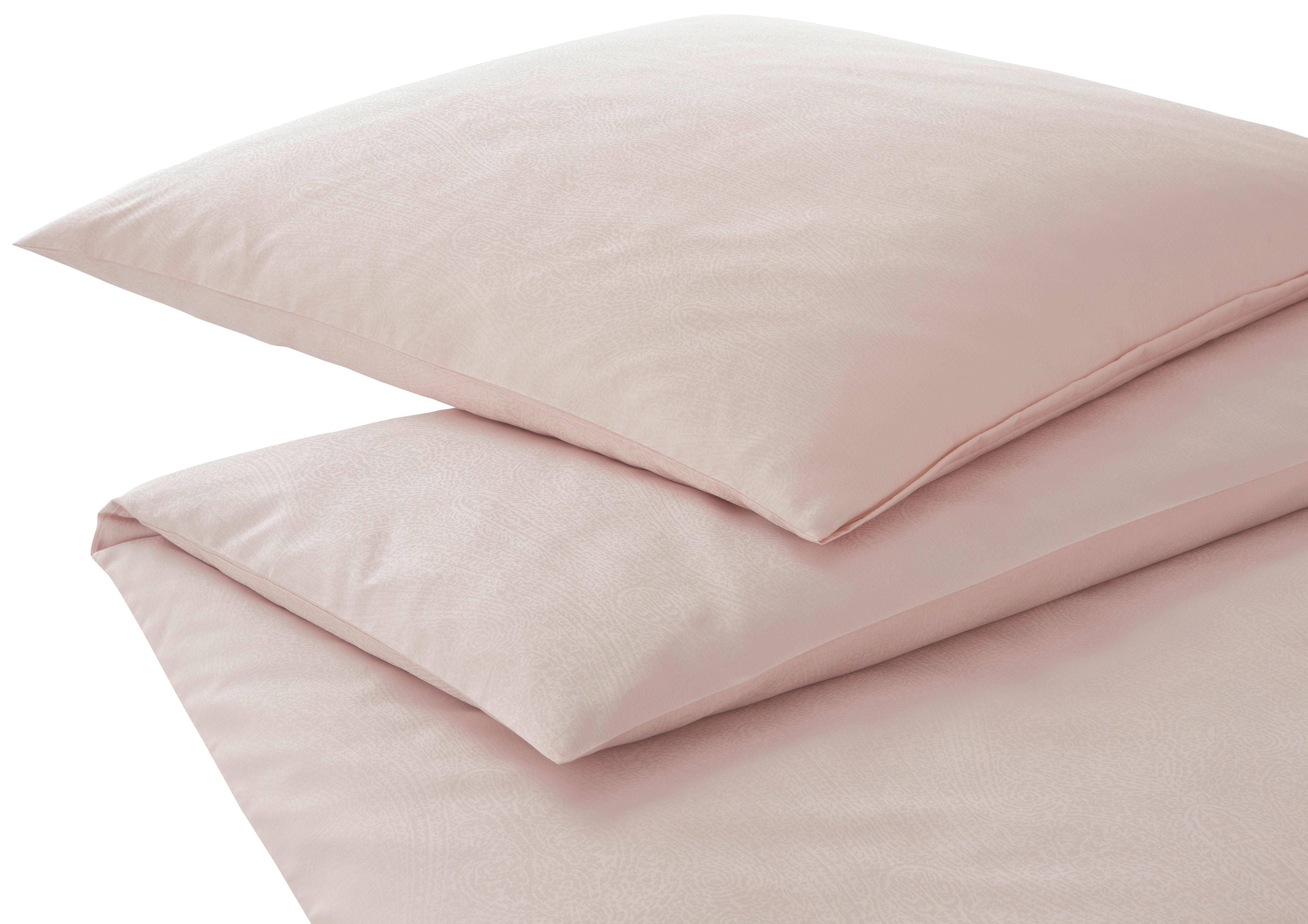 Elegante Jacquard Satin Bettwäsche Paisley Rose 155 x 220 cm