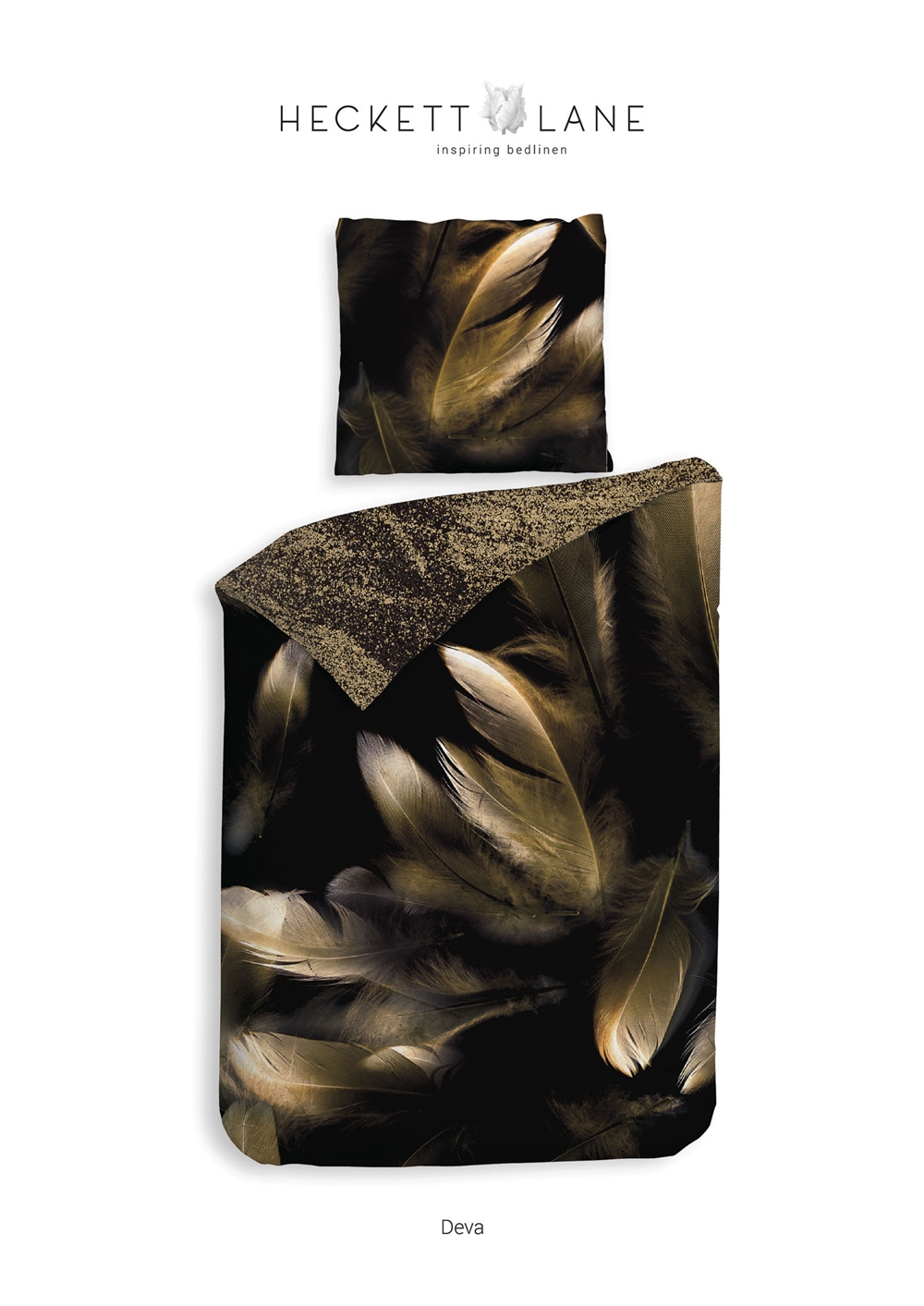 HNL - Living Bettwäsche Deva Golden Black 155 cm x 220 cm