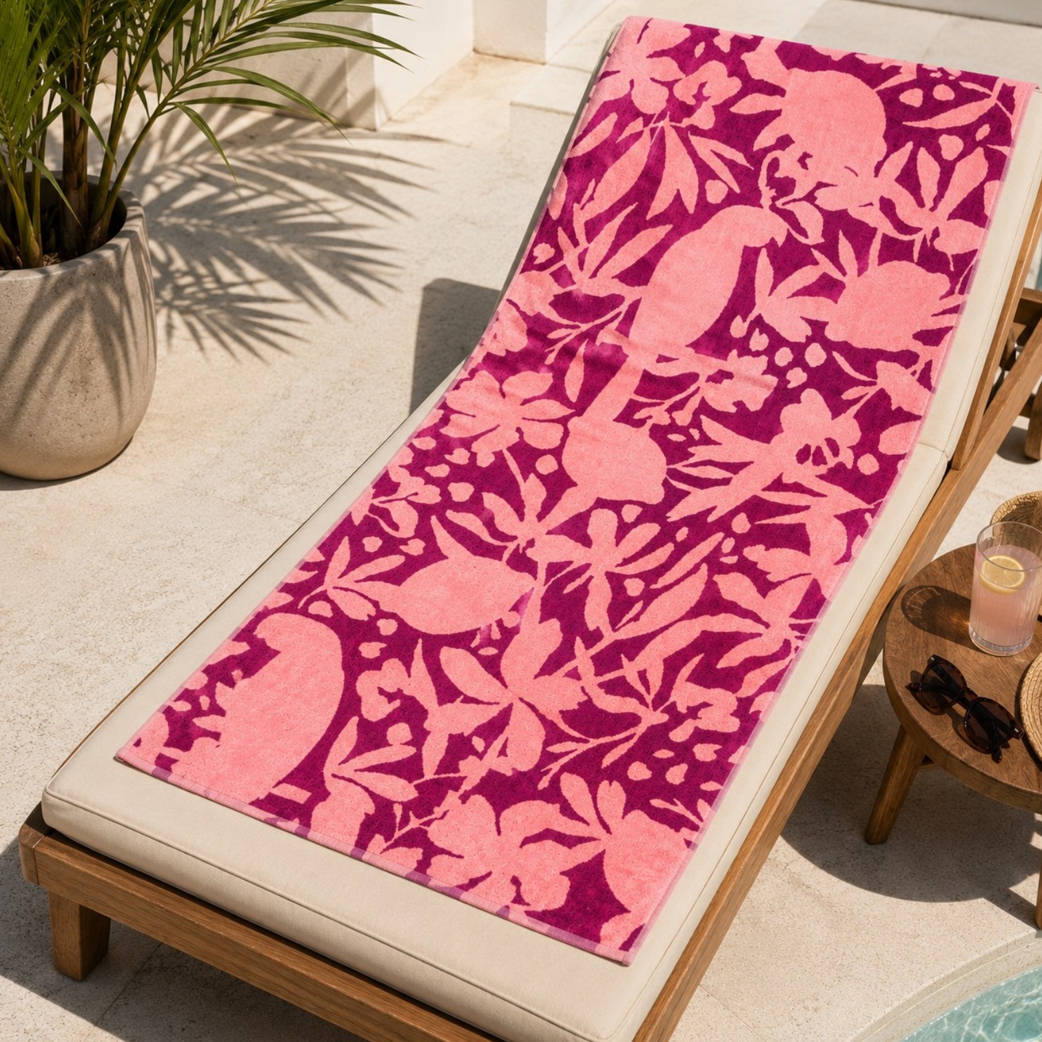 Cawö Frottiertuchserie Beach Tropical 5576 Strandtuch in Sunset