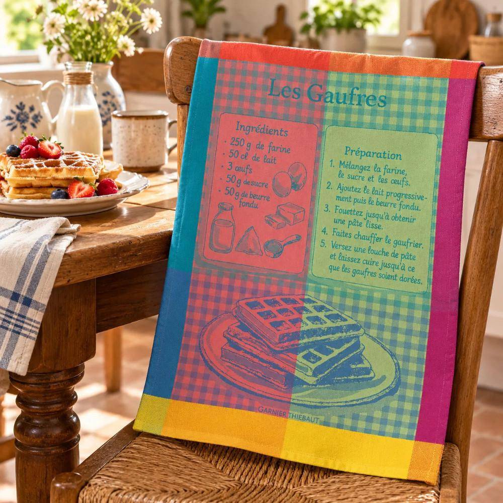 Garnier Thiebaut Les gaufres gourmand Geschirrtuch mit Waffeln in Landhausküche