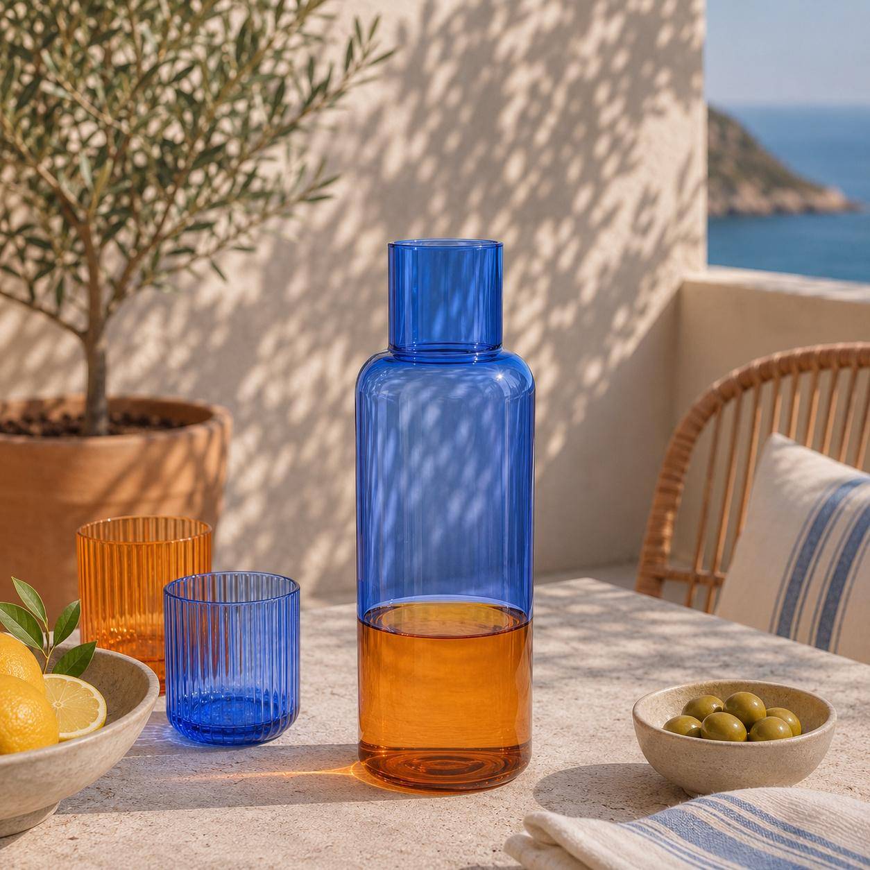 Tranquillo Karaffe RAIINBOW in Orange/Blau