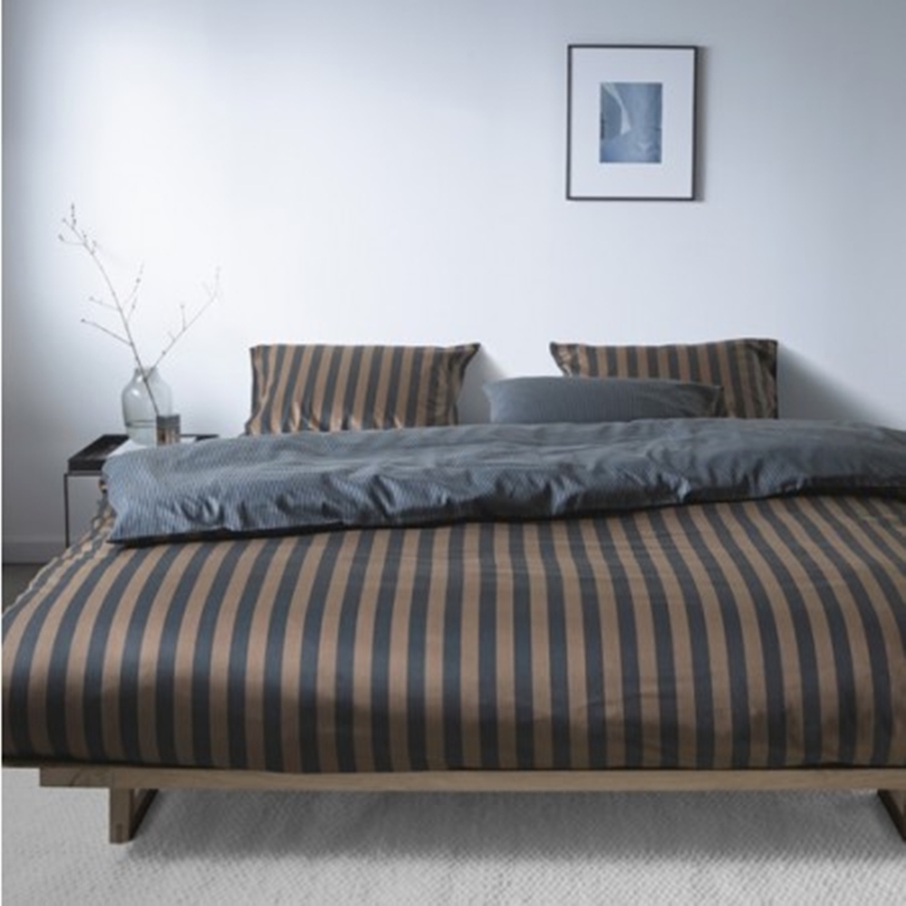 Marc O'Polo Bettwäsche Classic Stripe Marine/Earth Brown 155 x 220