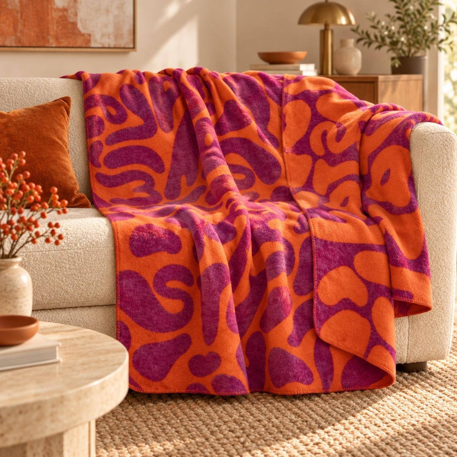 Pad Decke Wild in Pumpkin-Fuchsia 150 x 200 cm