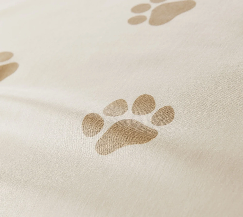 Elegante Comfort Satin Kissenhülle zur Bettwäsche Paws 40 x 80 cm