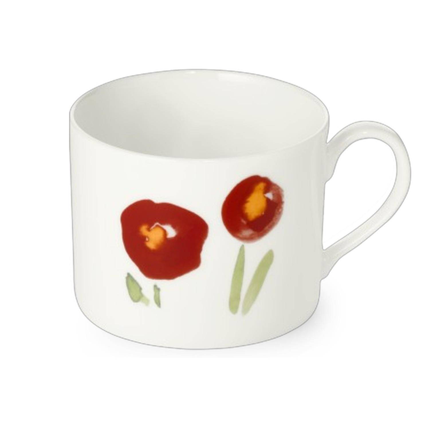  Dibbern Impression Kaffeetasse Zylindrisch Mohn rot 0,25 l