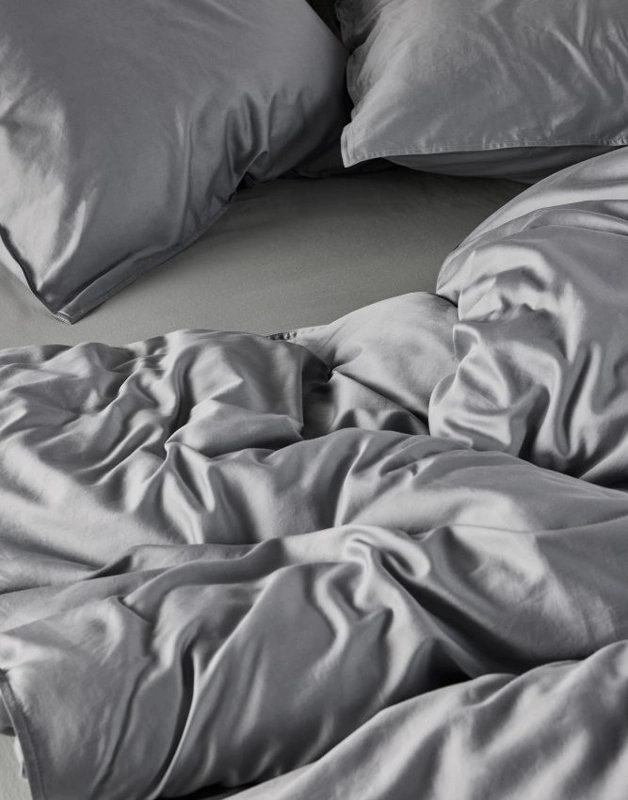 ESSENZA Baumwollsatin Bettwäsche Minte Global Grey 135 x 200 cm + 80 x 80 cm