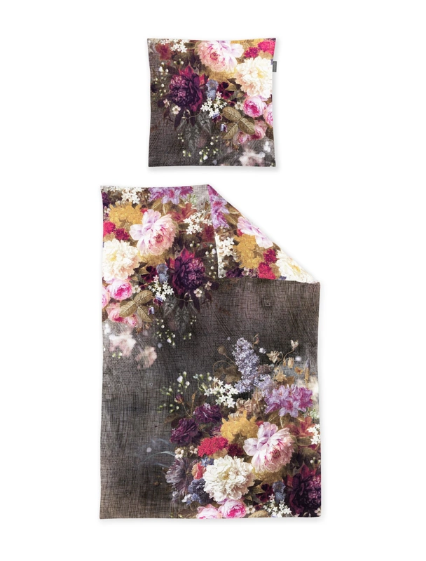 Irisette Flausch-Cotton Bettwäsche Blütenpracht Multi 155 x 220 cm 