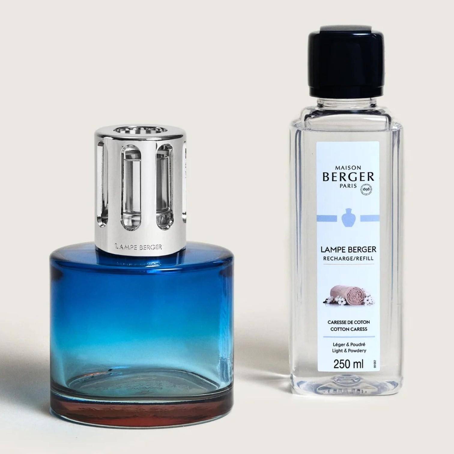 Lampe Berger Pure Blau Nude mit Duftflasche Baumwollblüte 250 ml