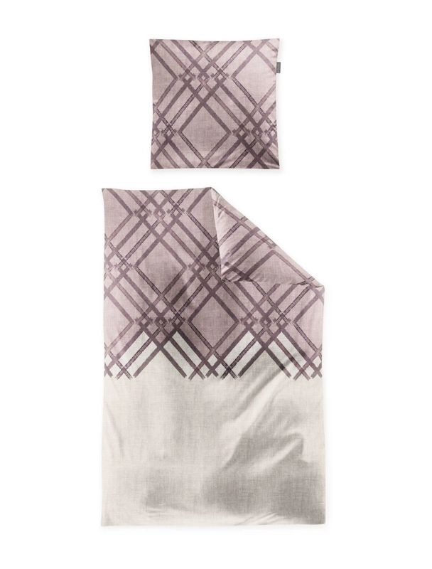 Irisette Feinbiber Bettwäsche Rautentraum Rosa 155 x 220 cm