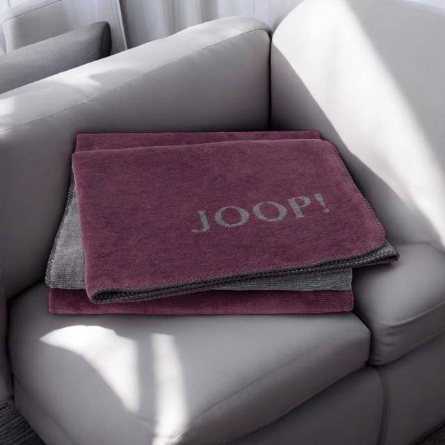 JOOP! Wohndecke Melange Doubleface Beere - Anthrazit