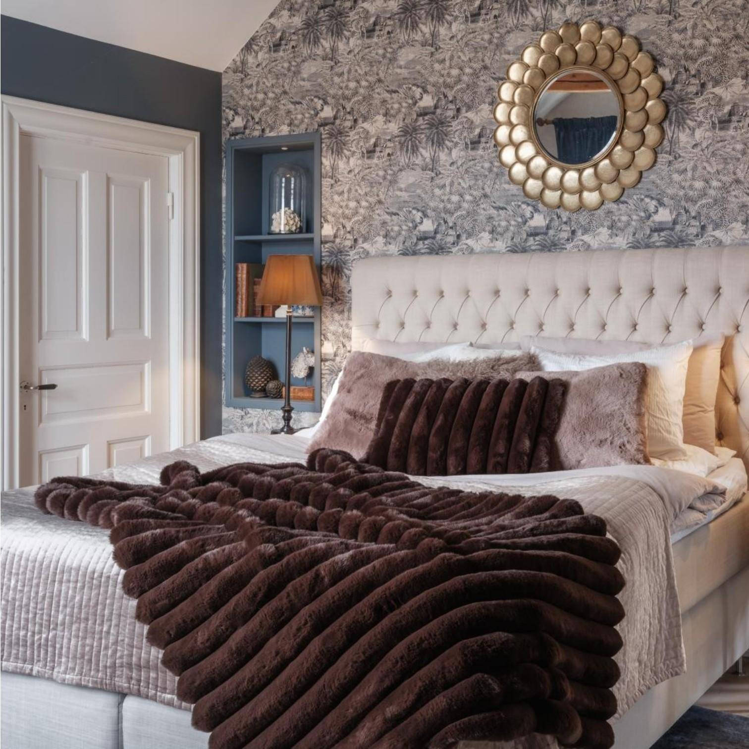 Skinnwille Plaid Liny Brown 140 x 220 cm