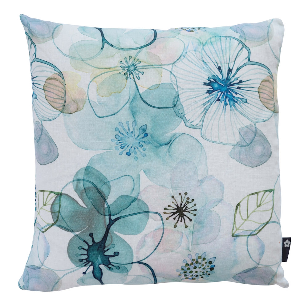 Pichler Kissenhülle Waterblossom Lagune 50 x 50 cm