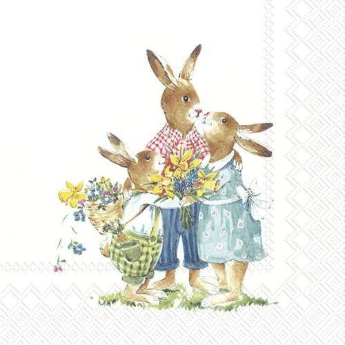ihr Lunch Servietten Easter Family 33 x 33 cm