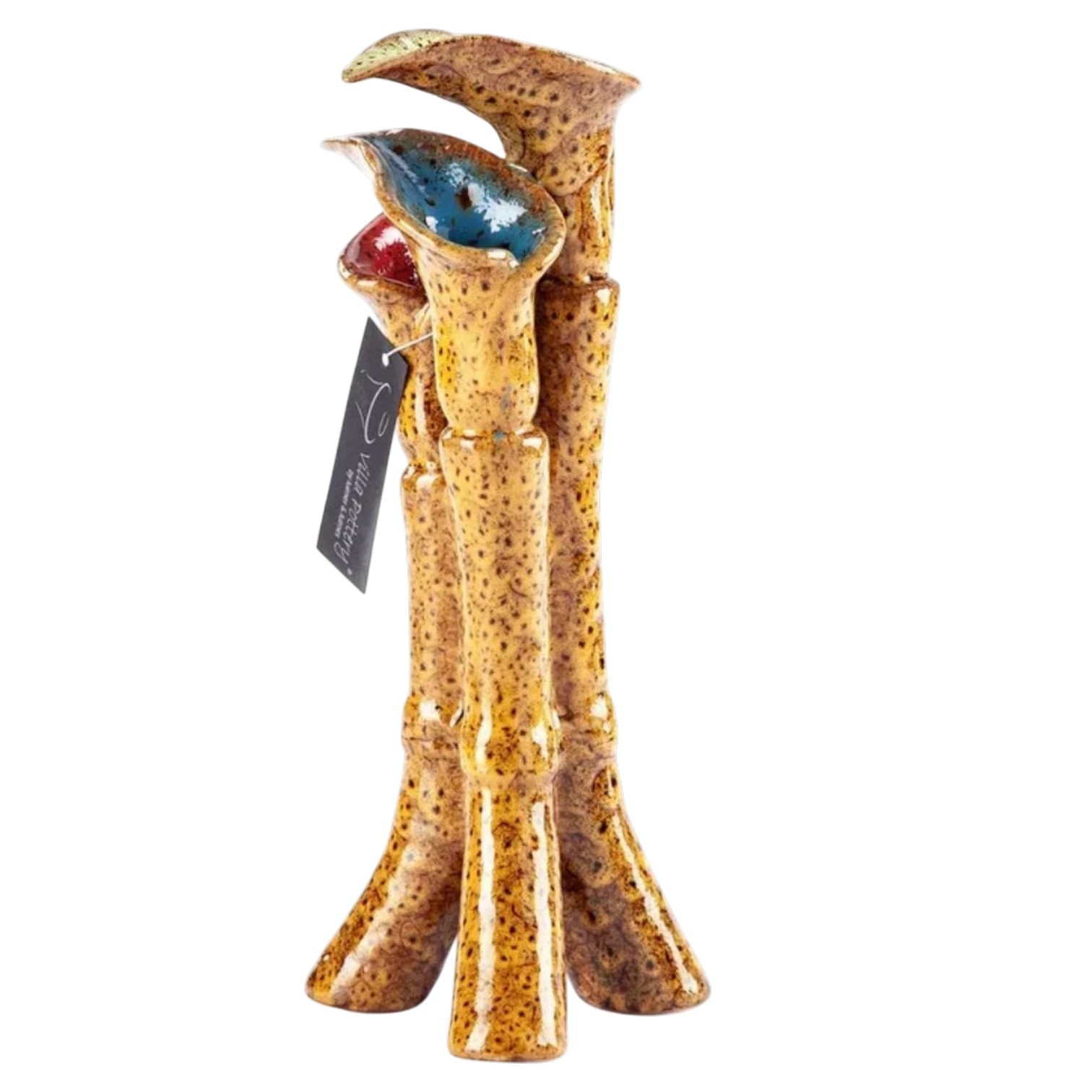 Luimes Vase in Goldgelb mit strukturierter Oberfläche, modernes Design, ca. 33 cm