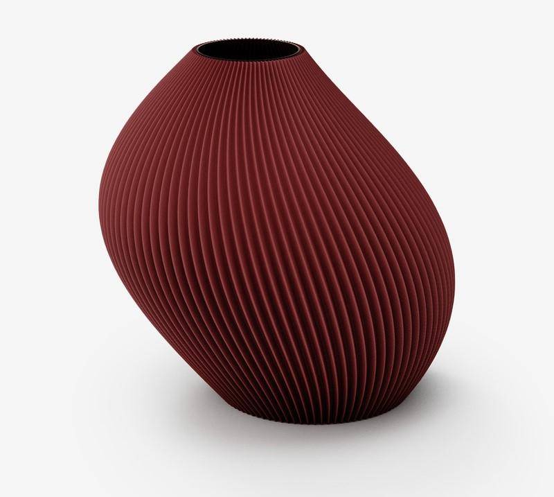 Recozy Bent 2 - Vase Ruby Red