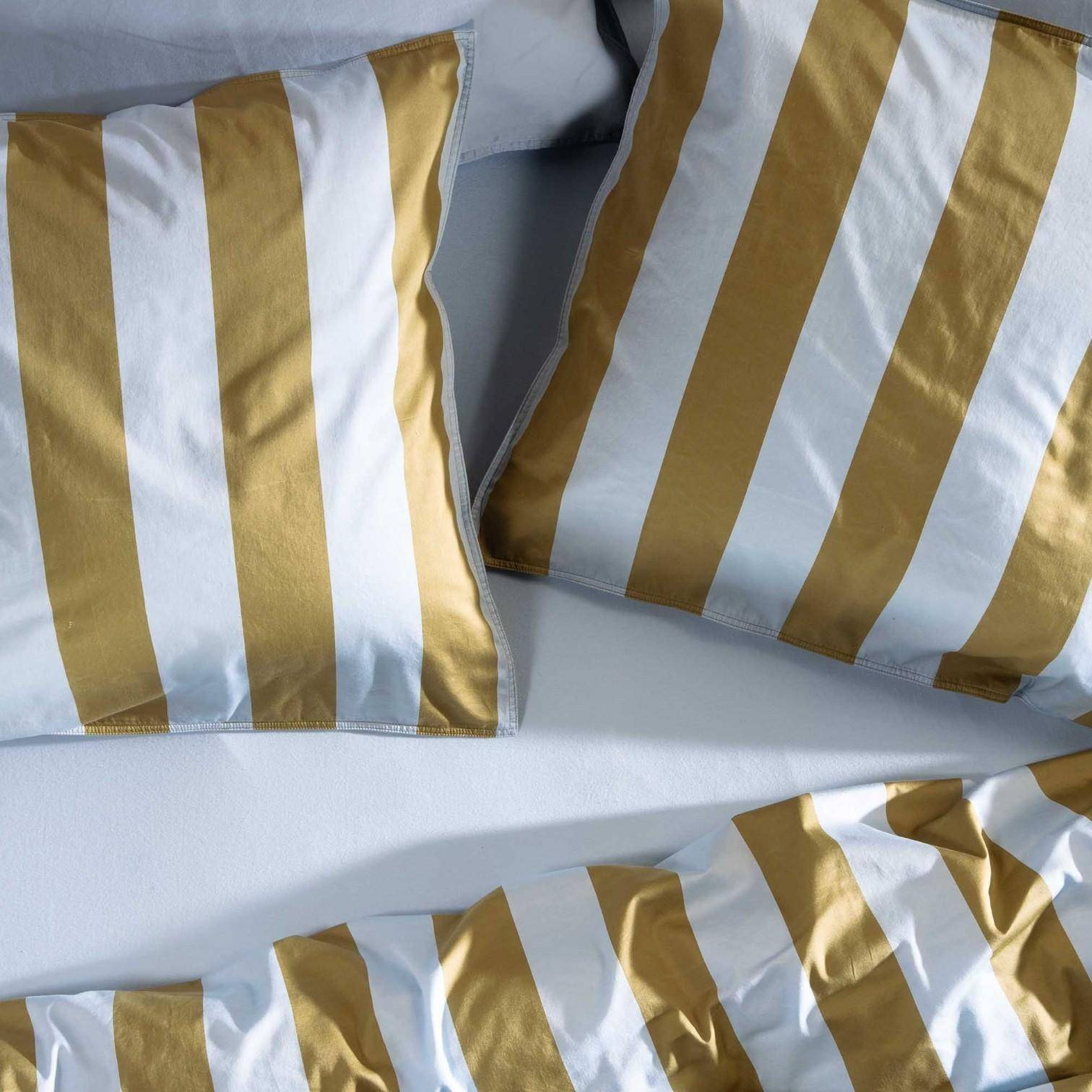 ESSENZA Baumwollsatin Bettwäsche Minte Stripe Cedar Green - Ice Blue 155 x 220 cm + 80 x 80 cm