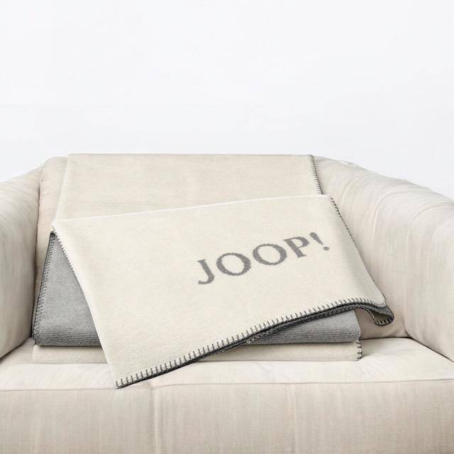 JOOP! Wohndecke Melange Doubleface Natur - Silber 150 x 200 cm