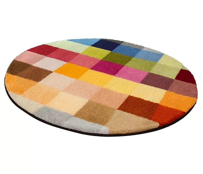 Kleine Wolke Badteppich Cubetto 90 cm rund - Multicolor