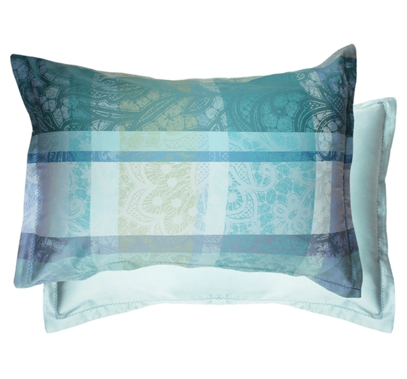 Garnier Thiebaut Kissenbezug zur Bettwäsche MILLE DENTELLES Turquoise 40 x 80 cm