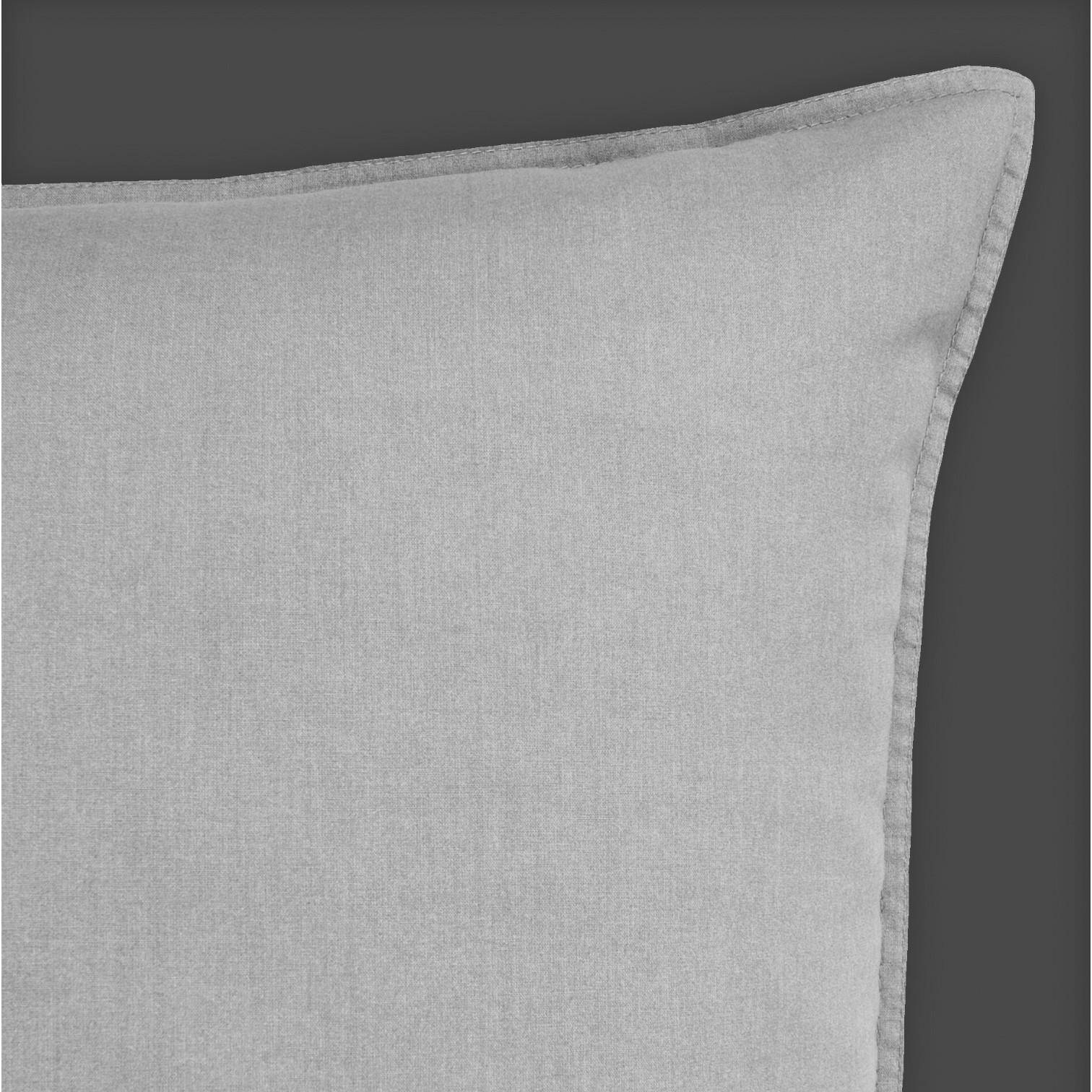 Alt-Text: Detail Kissenbezug Bierbaum Wohnen Renforcé Bettwäsche Silber aus 100% Baumwolle hautfreundlich