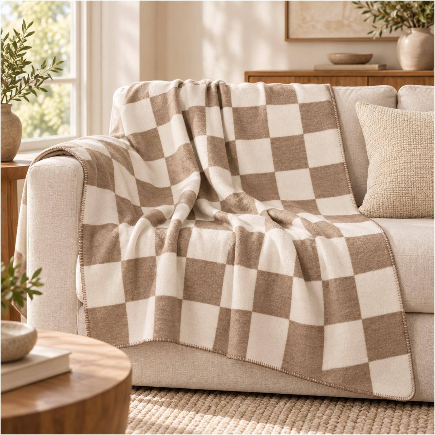 Pad Decke Chess in Sand-Taupe 150 x 200 cm