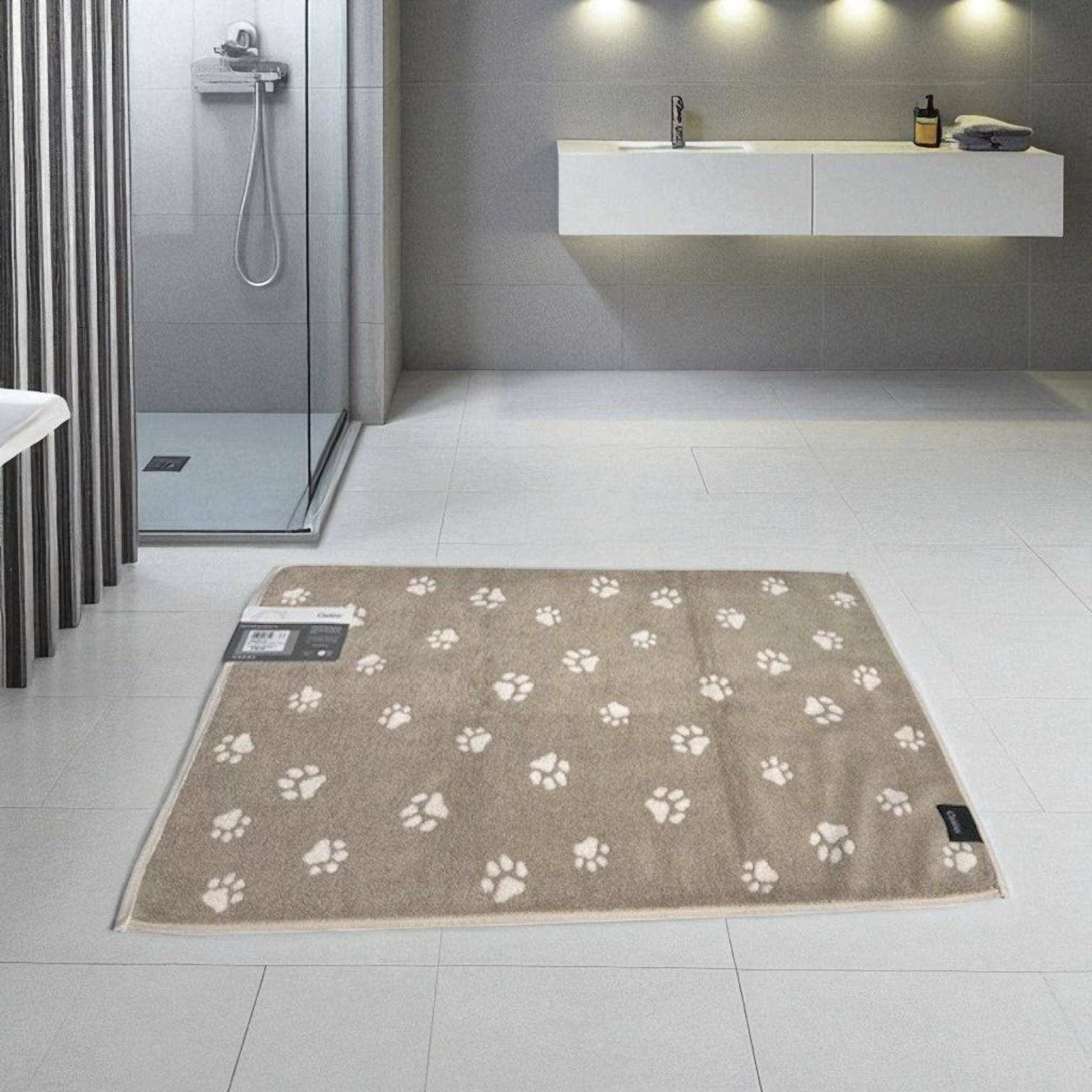Cawö Frottier-Dusch/Badematte WE LOVE DOGS Pfötchen 6247 Natur/Beige 50 x 80 cm