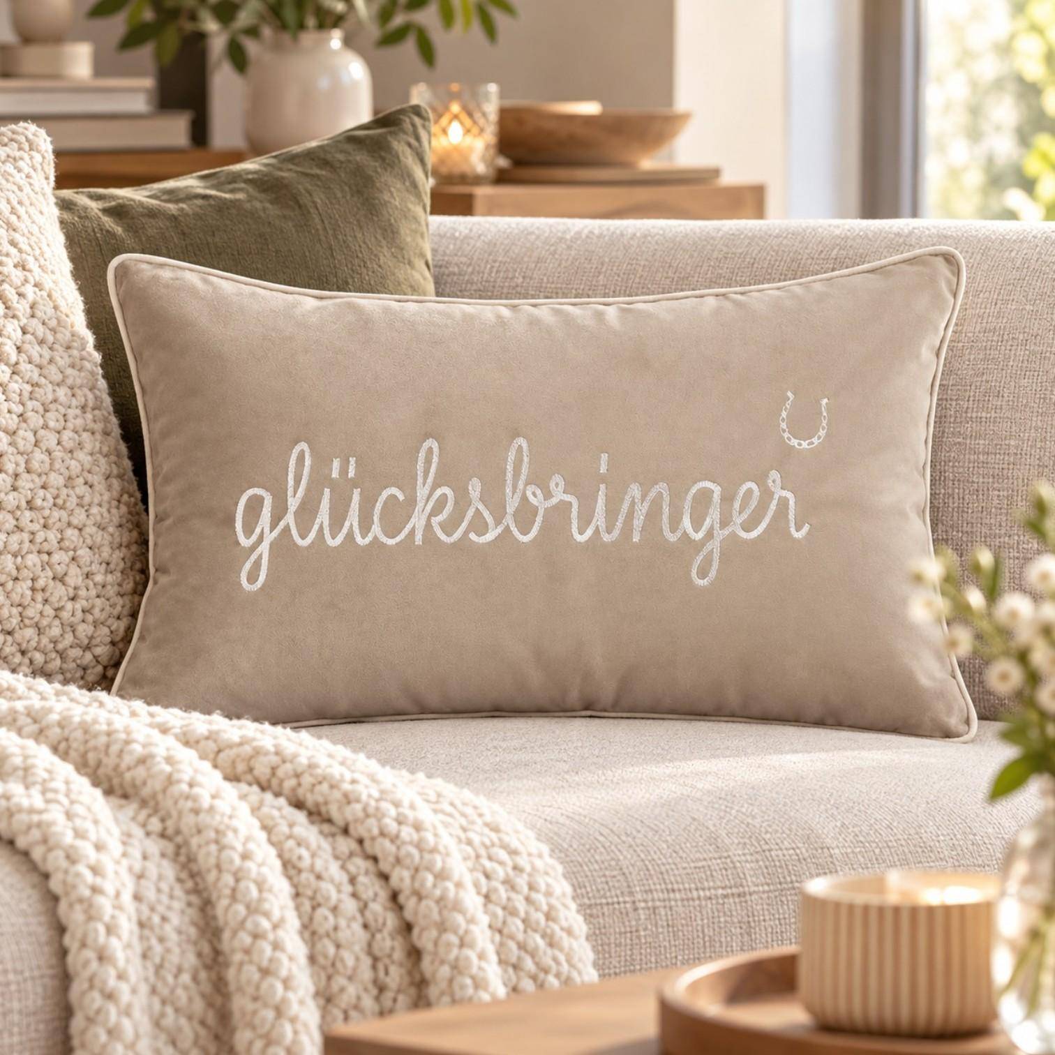 Pad Kissenhülle Letters Glücksbringer 30 x 50 cm