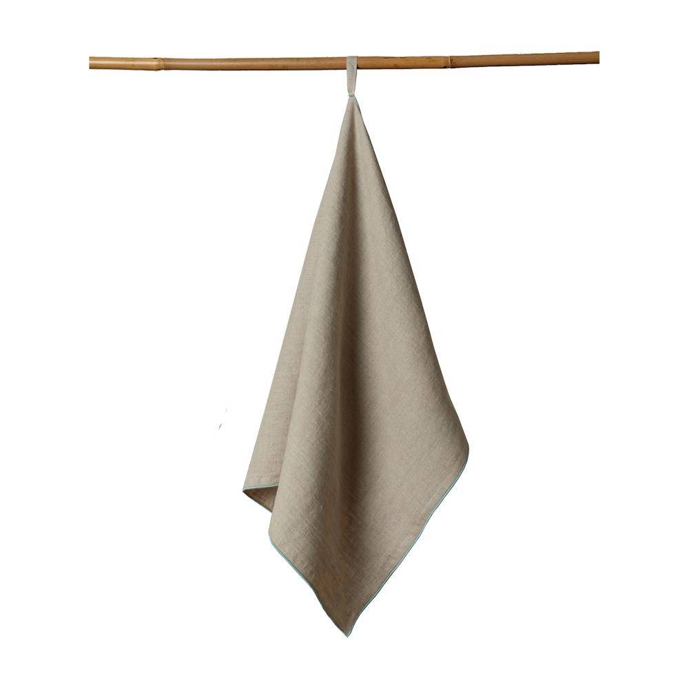 Vaitkute Reinleinen Geschirrtuch "Vilnia" Natur - Mint umkettelt 47 x 70 cm