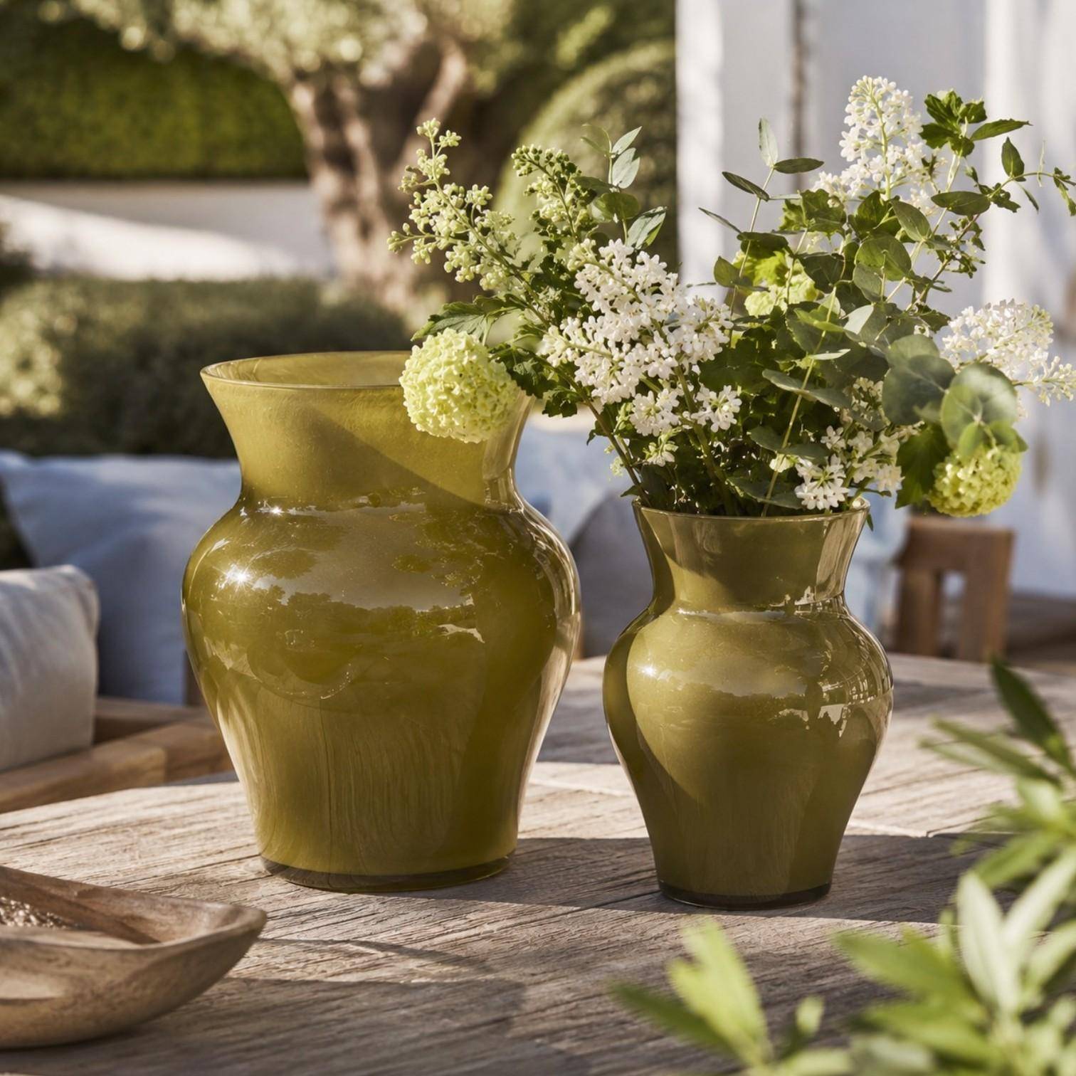 Paul Nagel FLOWERS Vase Viola groß, moosgrün