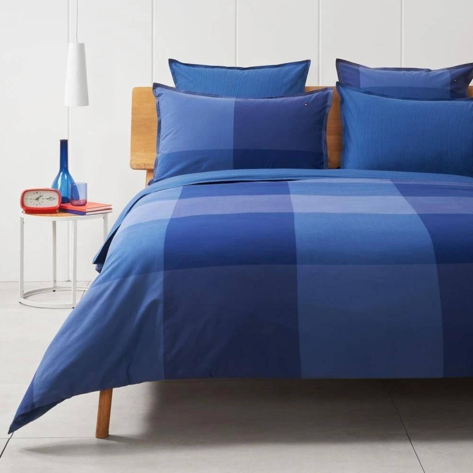 Tommy Hilfiger Kissenhülle zur Bettwäsche Dyed Blue Demin 40 x 80 cm