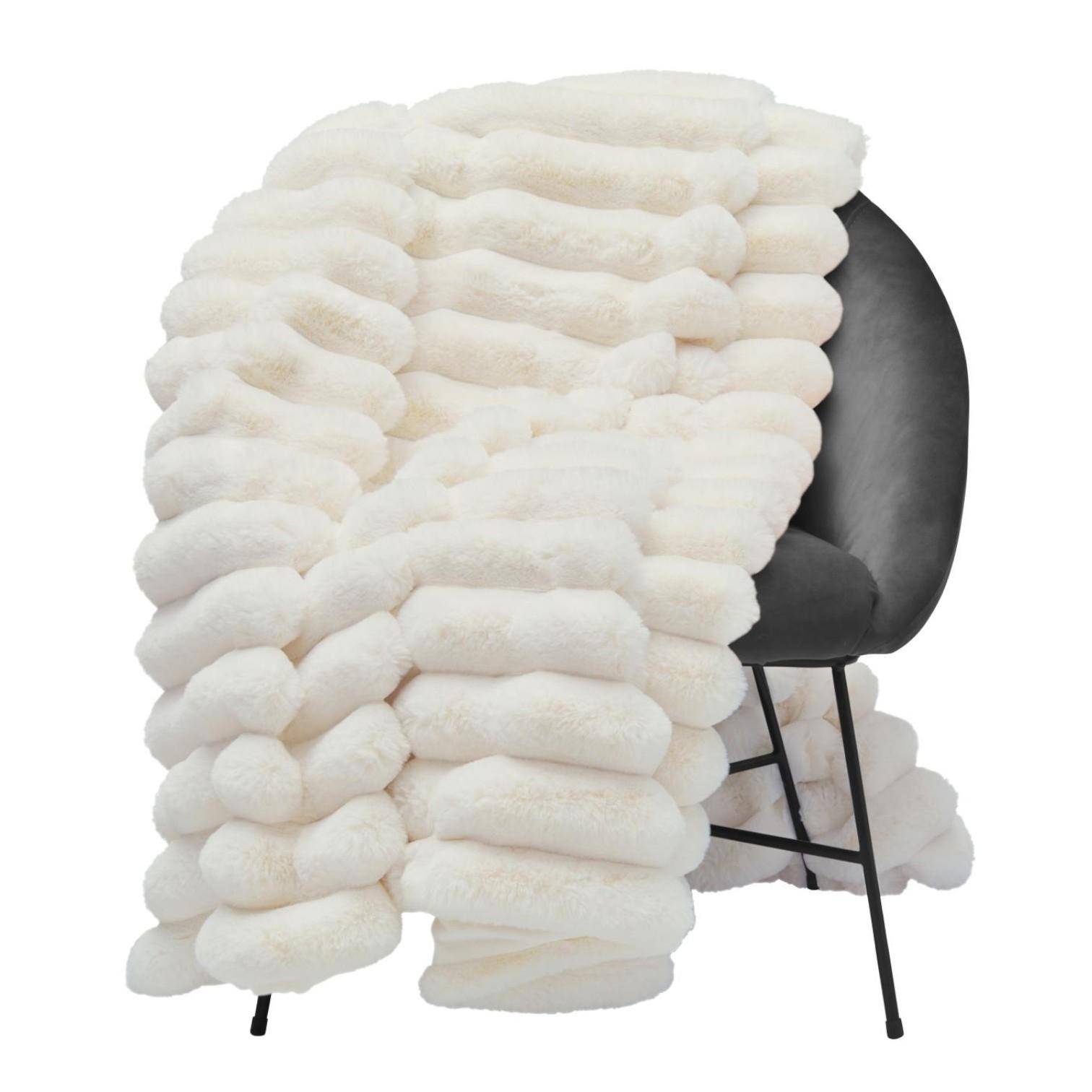Skinnwille Plaid Liny Ivory 140 x 220 cm