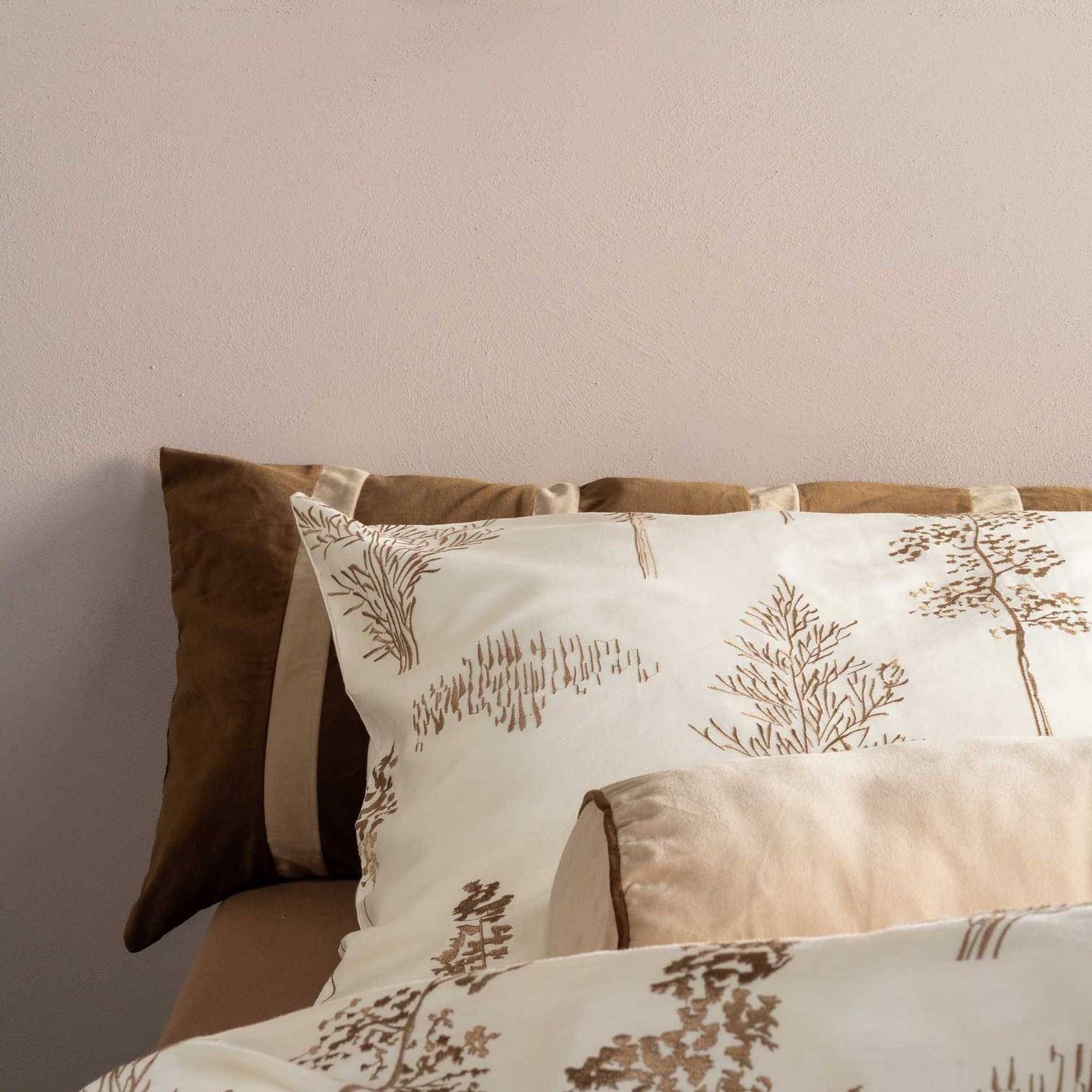 ESSENZA Baumwollsatin Bettwäsche Cecile Vanilla 135 x 200 cm + 80 x 80 cm